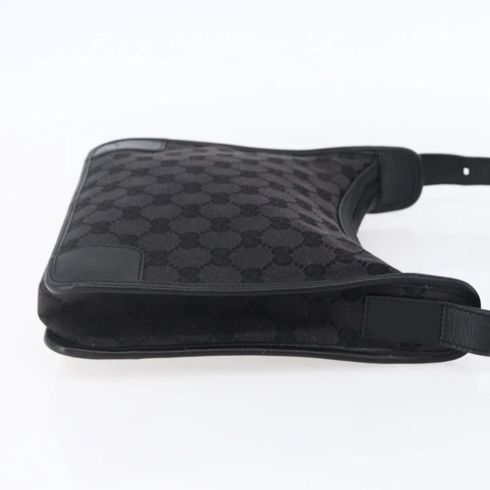 GUCCI GG Canvas Shoulder Bag Black Silver - Picture 6 of 16